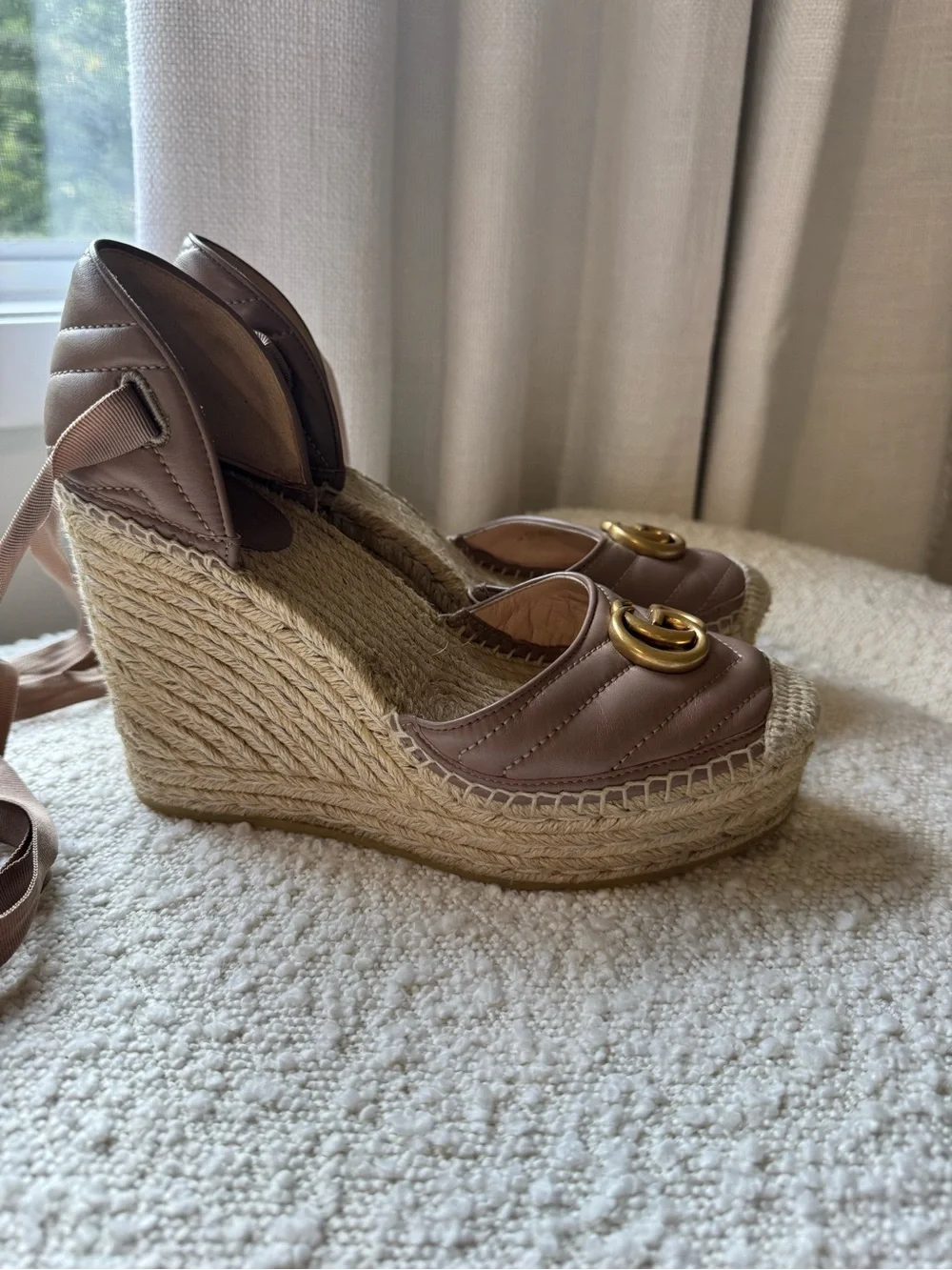 Gucci Marmont Espadrille Wedge 39.5